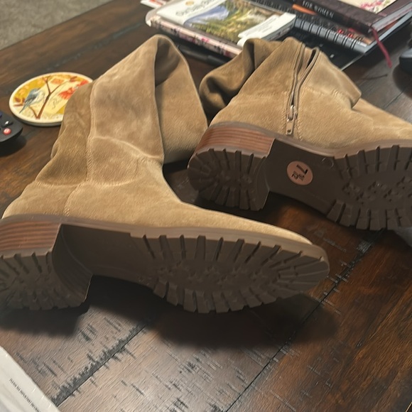 Sole Society Tan Suede Heeled Boots - Picture 2 of 5